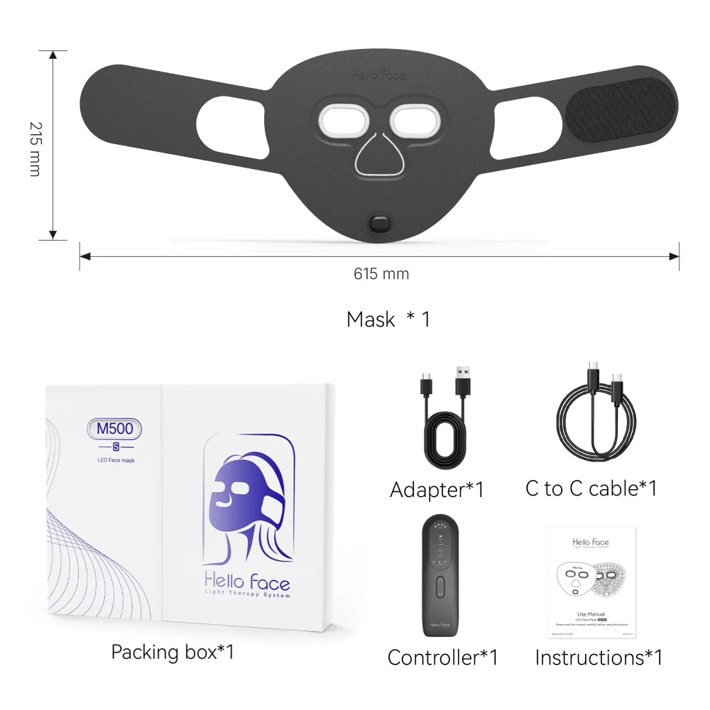 Wireless Red Light Therapy Facial Mask