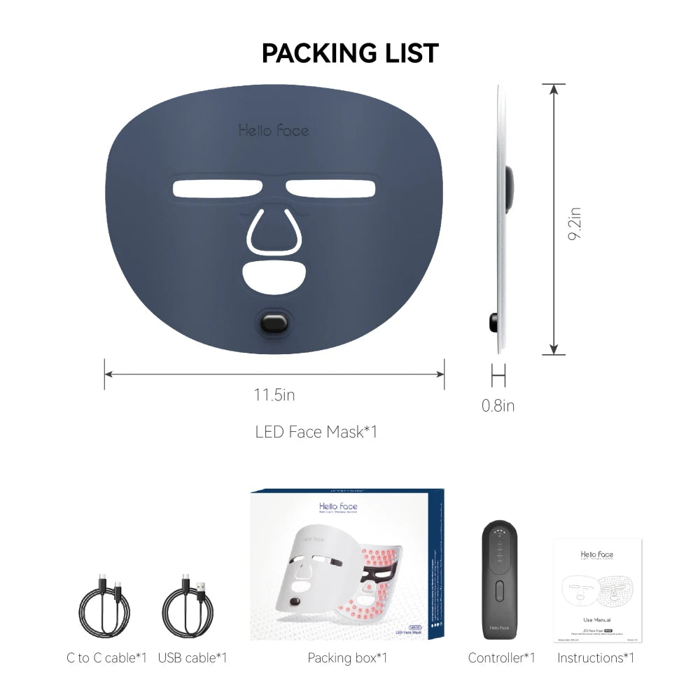 Wireless Red Light Therapy Facial Mask