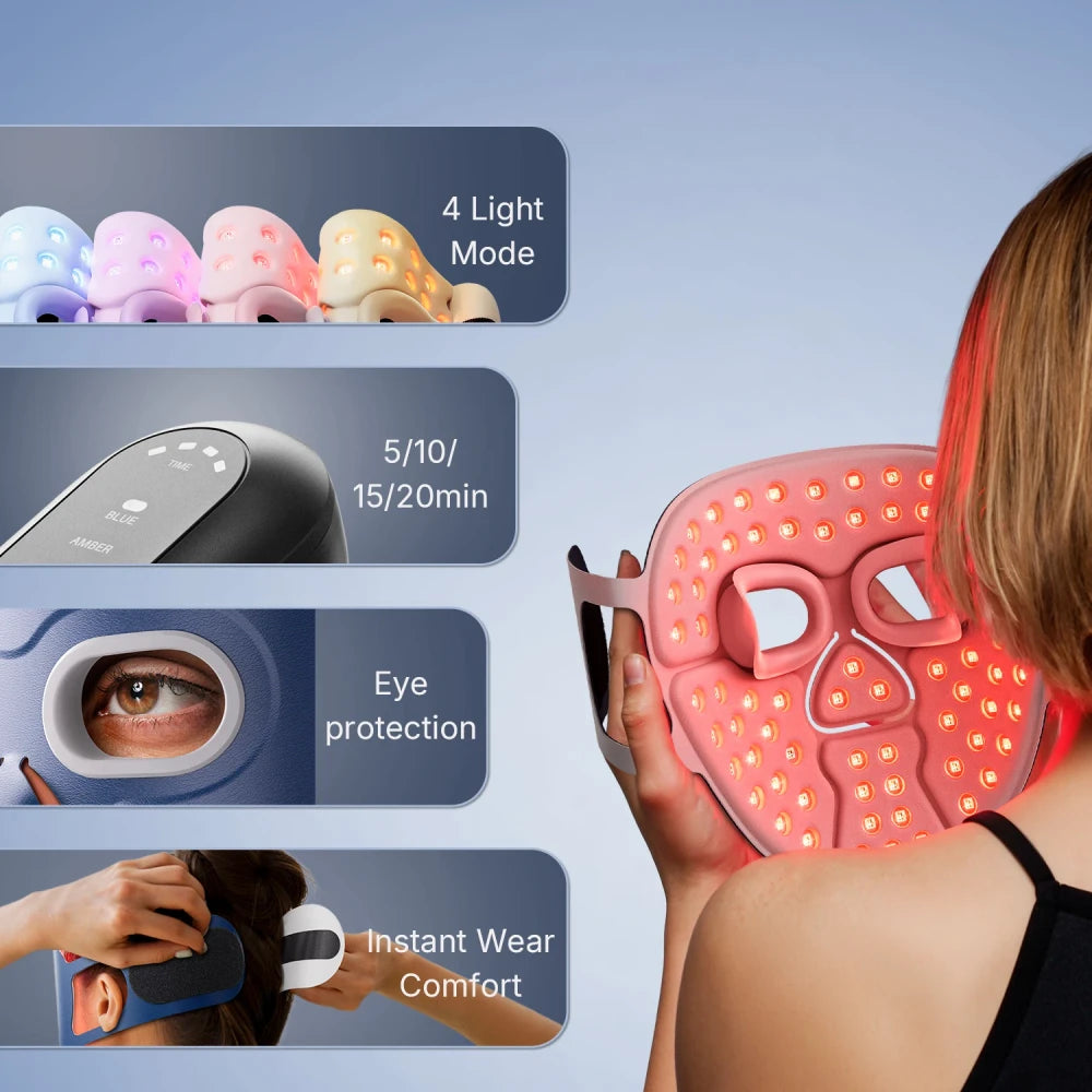 Wireless Red Light Therapy Facial Mask