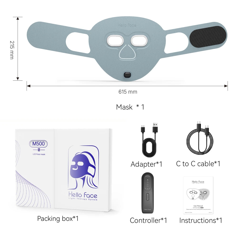 Wireless Red Light Therapy Facial Mask