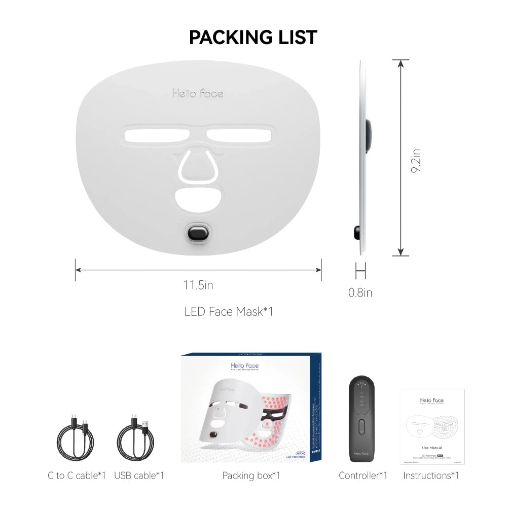 Wireless Red Light Therapy Facial Mask